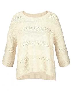 Marken-Pullover ecru