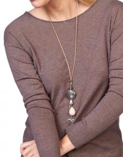 Marken-Pullover mit Kette mauve