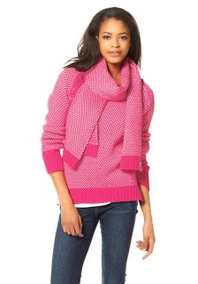 Marken-Pullover mit Schal pink