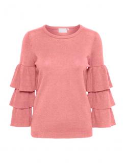 Marken-Pullover mit Volants rosé