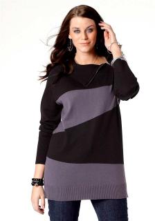 Marken-Pullover schwarz-lila