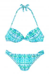 Marken-Push-Up-Bikini blau-bunt A-Cup