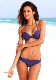 Marken-Push-up Bikini mit Pailletten lila