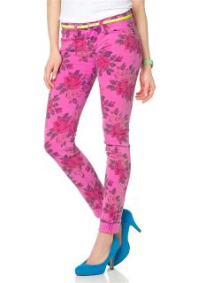 Marken-Röhrenjeans neon pink-bunt Größe M