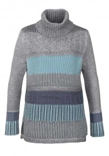 Marken-Rollkragenpullover grau-blau