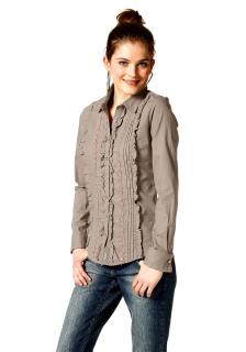 Marken-R?schenbluse taupe