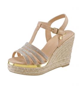 Marken-Sandalette mit Strass nude