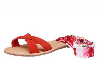 Marken-Sandalette rot-bunt