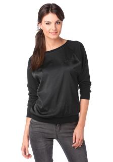 Marken-Satin-Sweater schwarz