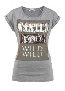 Marken-Shirt grau-bunt Gr. XS