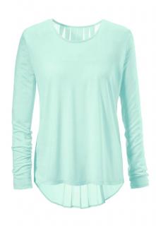 Marken-Shirt mit Chiffon aqua