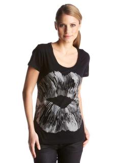 Marken-Shirt mit Druck schwarz-silber