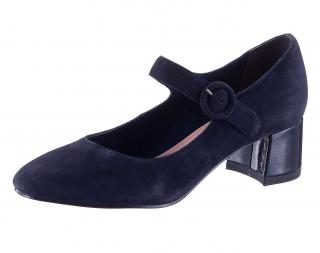 Marken-Spangenpumps navy