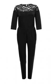 Marken-Spitzen-Jumpsuit schwarz