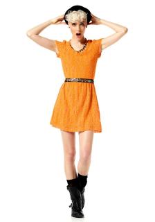 Marken-Spitzenkleid orange