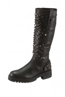 Marken-Stiefel mit Nieten schwarz