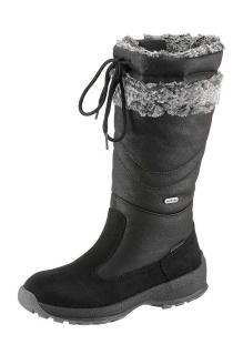 Marken-Stiefel mit Webpelz schwarz