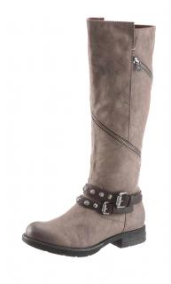 Marken-Stiefel taupe