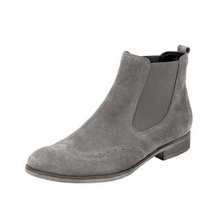 Marken-Stiefelette taupe