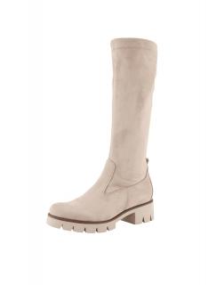 Marken-Stretch-Lederstiefel sand Größe 36 EU / 3.5 UK