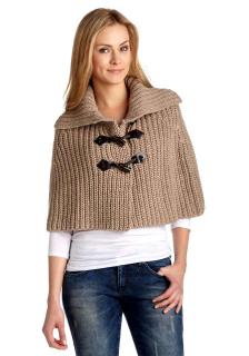 Marken-Strickcape beige