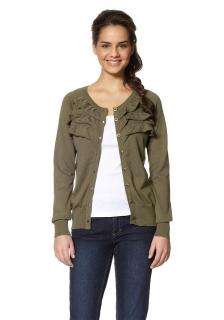 Marken-Strickjacke khaki