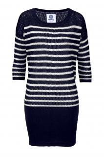 Marken-Strickkleid marine weiß