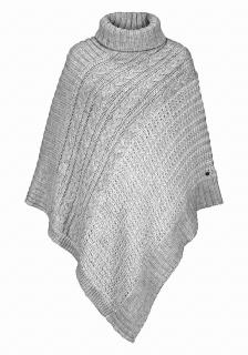 Marken-Strickponcho hellgrau