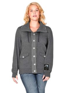 Marken-Sweatjacke grau