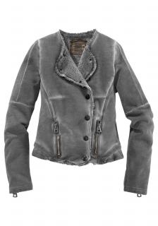 Marken-Sweatjacke grau