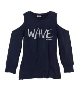 Marken-Teenagershirt mit Cut-Outs marine