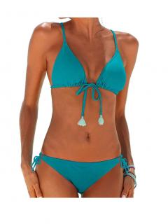 Marken-Triangel-Bikini türkis C/D-Cup