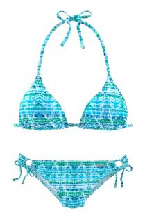 Marken-Triangelbikini blau-bunt C/D-Cup