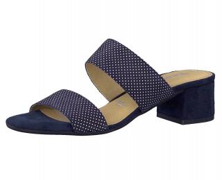 Marken-Veloursleder-Pantolette navy