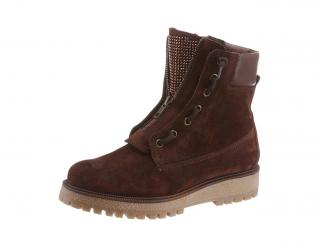 Marken-Veloursleder-Stiefelette braun