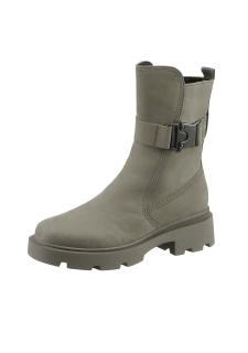 Marken-Veloursleder-Stiefelette taupe