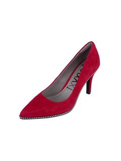 Marken-Velourslederpumps rot