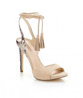 Marken-Veloursledersandalette AMEE beige