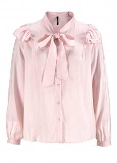 Marken-Volantbluse rosa-weiß Gr. XL