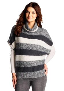 Marken-Woll-Pullover grau-ecru