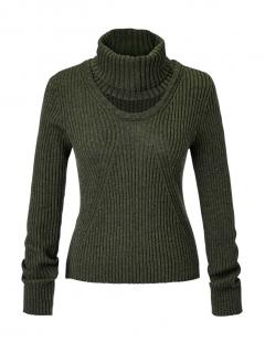 Marken-Wollpullover khaki