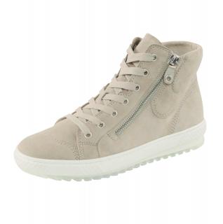 Marken-Ziegen-Veloursleder-Sneaker beige Größe 42 EU / 8 UK