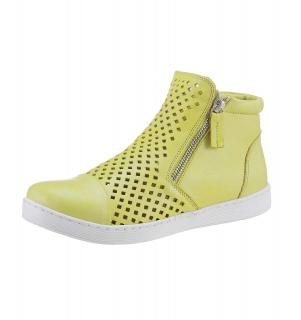 Nappaleder-Hightop-Sneaker limettengelb Gr. 38 EU