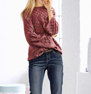 Oversized-Pullover himbeere