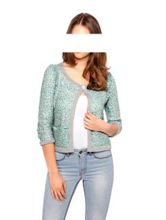 Pailletten-Jerseyblazer aqua-grau