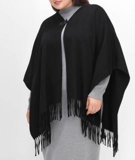 Poncho im Cape-Stil schwarz