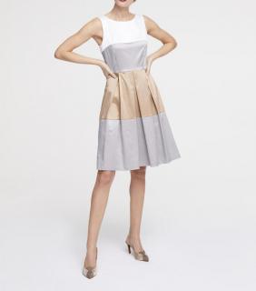 Prinzesskleid weiß-grau-beige