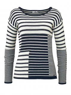 Pullover blau-ecru