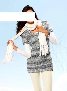 Pullover grau-gemustert