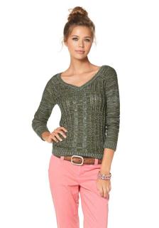 Pullover khaki meliert